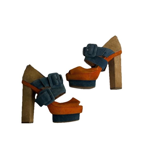 jeffrey campbell dressen colorblock platform heels size 7 - Picture 4 of 12